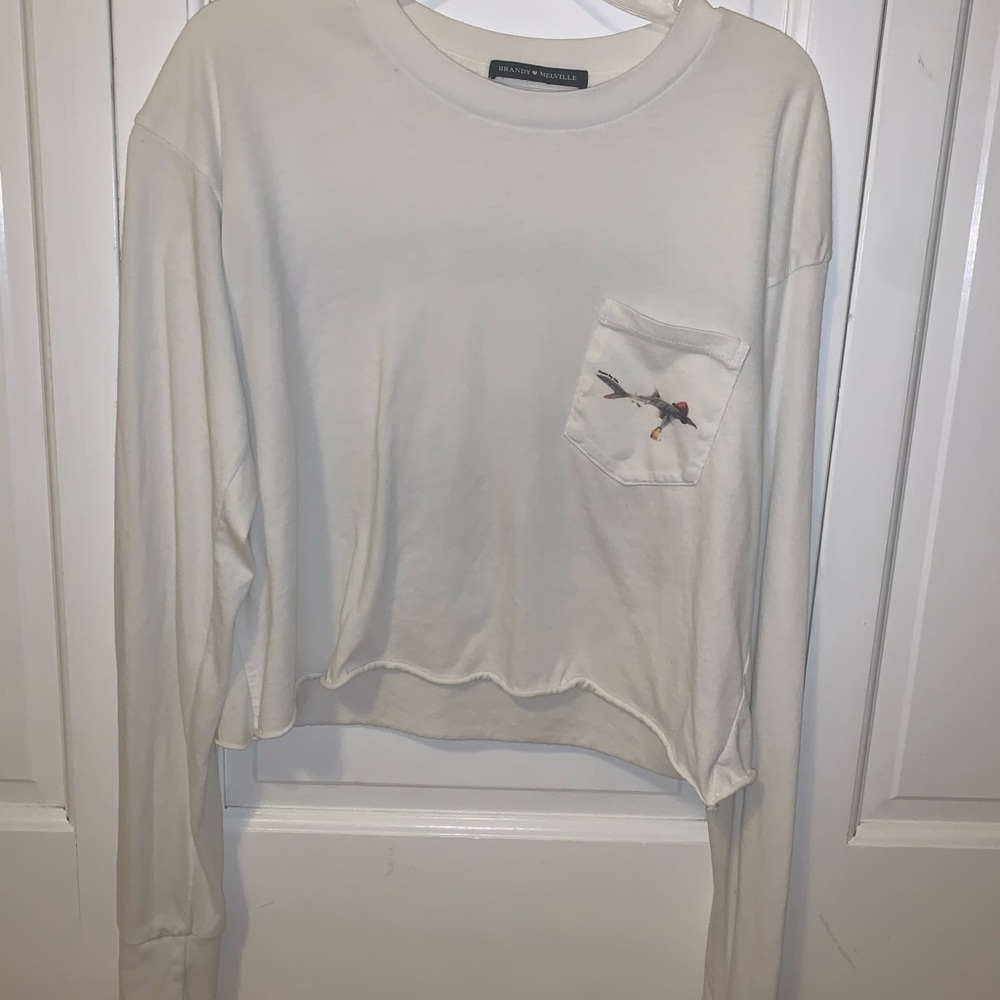Brandy Melville Shark Resort Cropped Longsleeve
